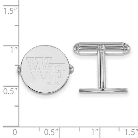 Sterling Silver Wake Forest University 'WF' Cuff Links - Picture 2 of 3